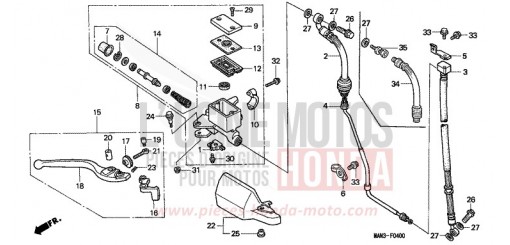 MASTRO FRENO ANTERIORE (1) NX650T di 1996